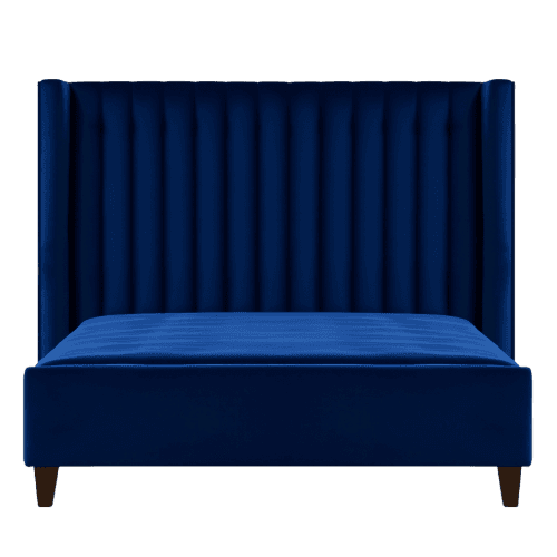 Velvet Upholstered Bed – Queen