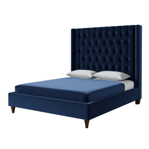 Velvet Upholstered Bed – King