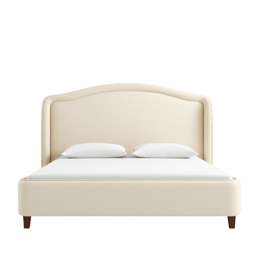 Bouclé Headboard Bed