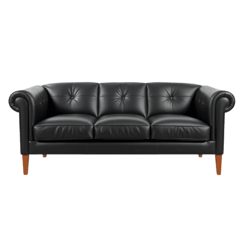 Verona Leather Sofa – Black
